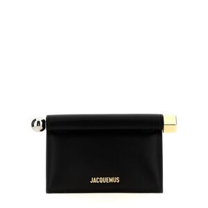 Jacquemus Black Lamb Leather Clutch Women's Bag